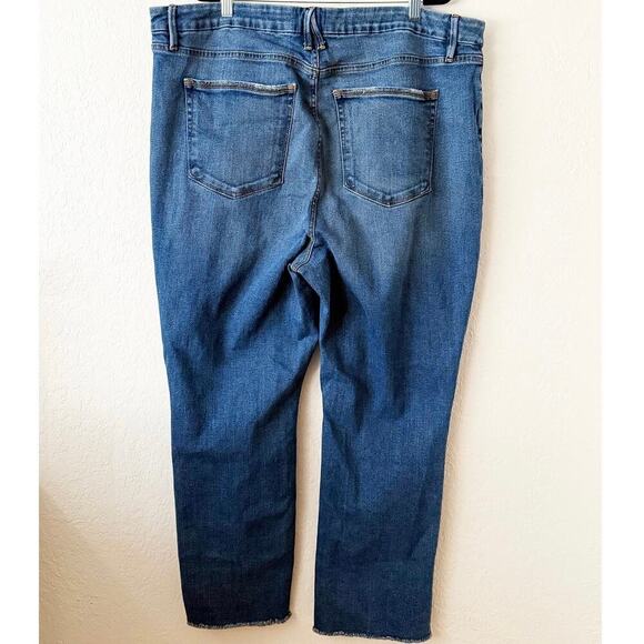 Good American Womens Good Legs High Rise Straight Leg Raw Hem Stretch Jeans Plus - Picture 2 of 10